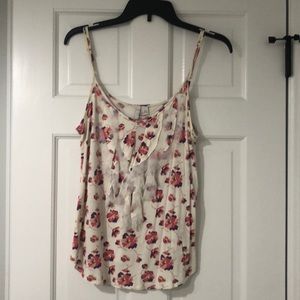 ⚡️2/$10: LC Lauren Conrad Pink White Floral Top